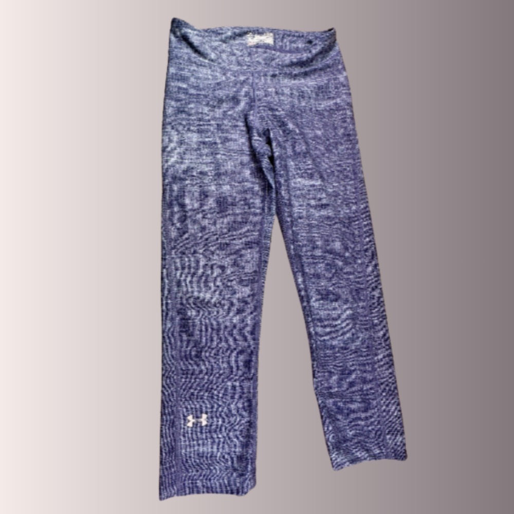 Under Armour Womens Pants Capri Heatgear Leggings Blue Pull On Fitted SMALL